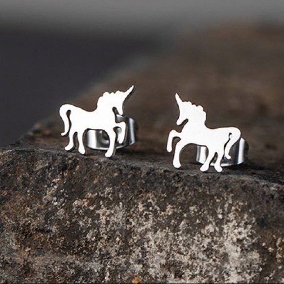 Jewelry - 🔥3/$20 Sale🔥Stainless Steel Unicorn Earrings